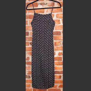 Black Floral printed midi dress